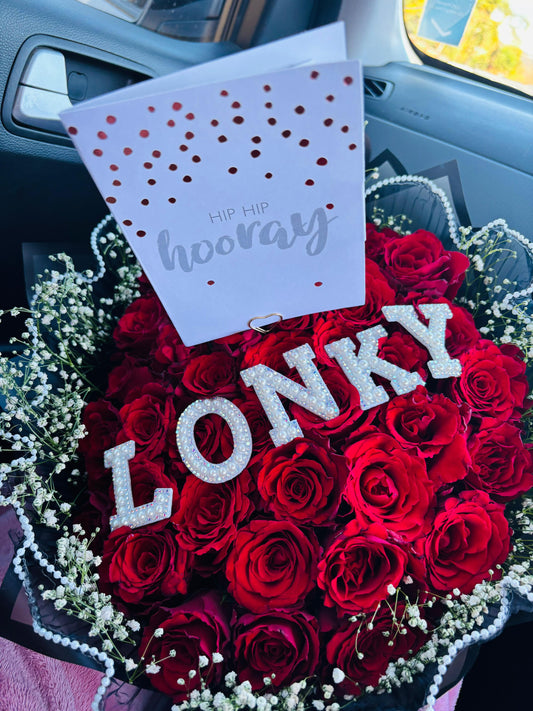 40 stems - Baby breath & Letter initials